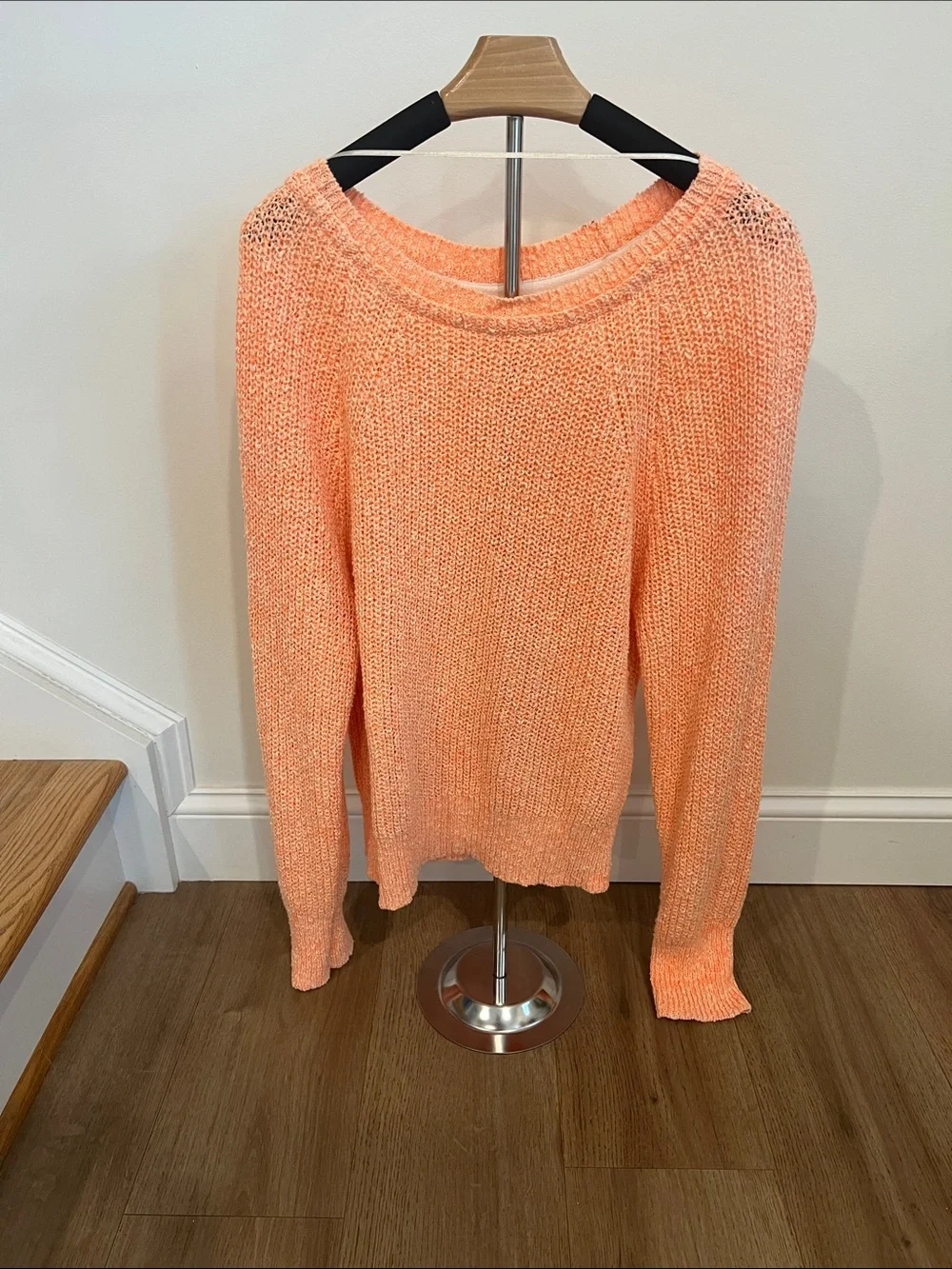 Free People Lightweight Peach Knit Sweater Cotton-linen blend  Large